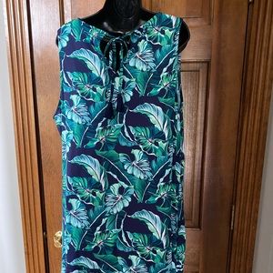 Tommy Bahama swim dress. Size xl. Blues and greens palm leave print.